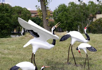 丹頂鶴雕塑-公園景區(qū)創(chuàng)意玻璃鋼丹頂鶴雕塑