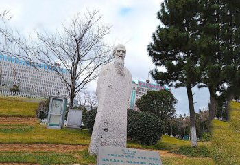 齊白石雕塑-公園世界文化名人石雕齊白石雕塑