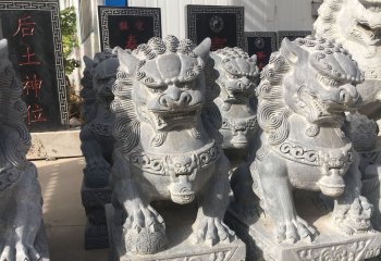 獅子雕塑-庭院鎮(zhèn)宅青石石雕大型仿真動物獅子雕塑