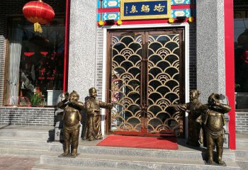 吹奏雕塑-吹嗩吶酒店婚慶門(mén)口景觀銅雕擺件吹奏雕塑