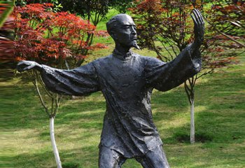 太極雕塑-公園打太極運動人物銅雕