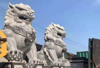 獅子雕塑-戶外大型仿真動物青石石雕鎮(zhèn)宅獅子雕塑