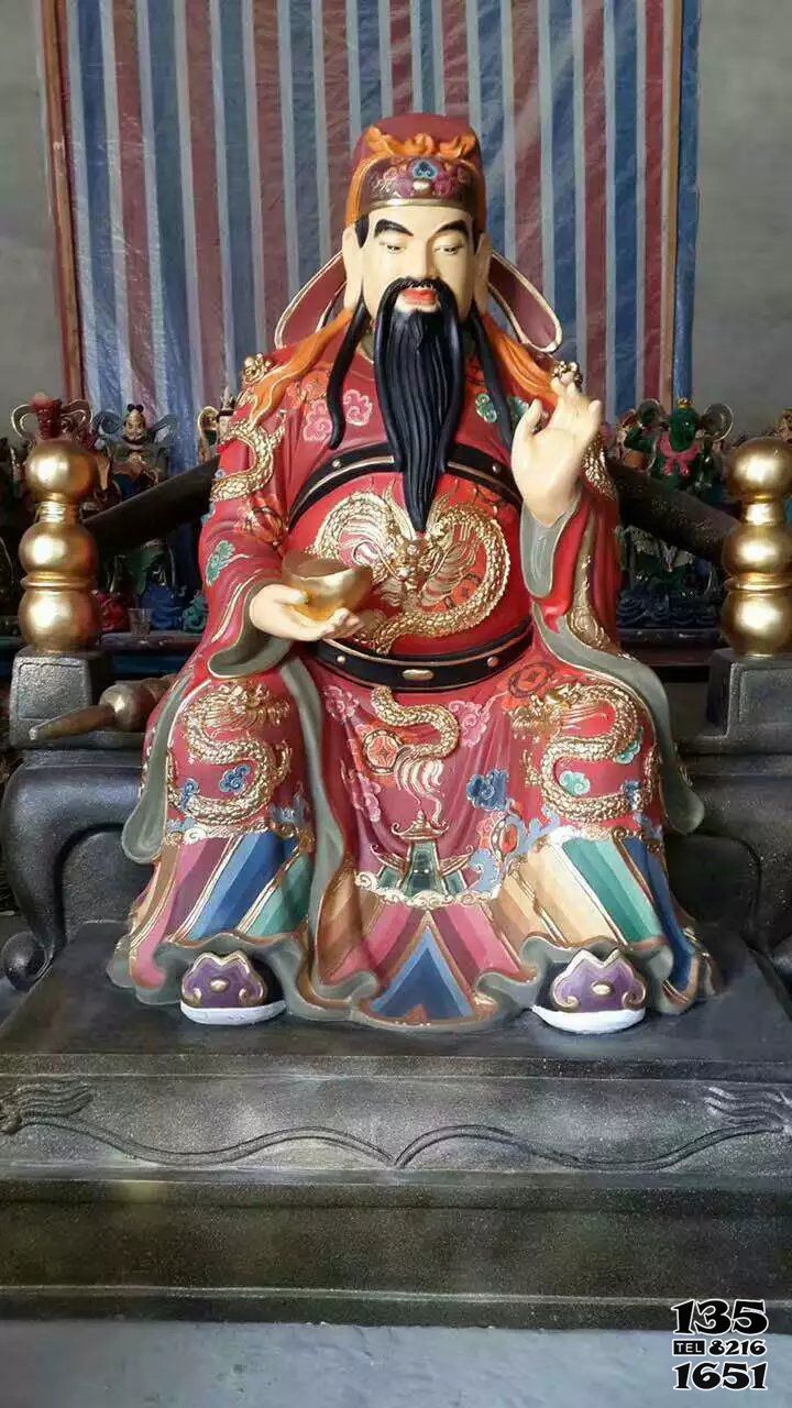 文昌帝君雕塑-寺廟文財神玻璃鋼彩繪文昌帝君雕塑高清圖片