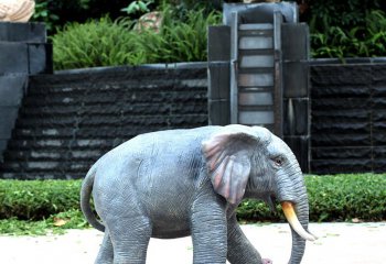 大象雕塑-公園戶外大型景觀玻璃鋼仿真動物大象雕塑