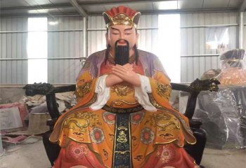 判官雕塑-大型寺廟玻璃鋼彩繪供奉神佛判官雕塑