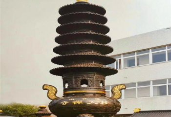 香爐雕塑-寺廟大型寶鼎銅鑄香爐雕塑