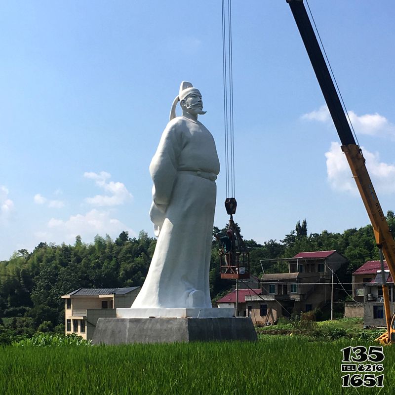 李白石雕像-景區公園大型漢白玉詩仙李白雕塑高清圖片