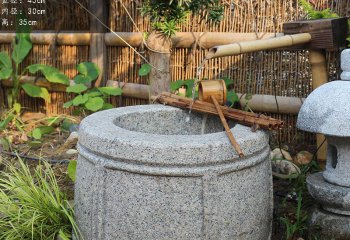 石槽雕塑-水缸造景擺件流水庭院景觀日式袈裟石缽戶(hù)外噴泉石槽魚(yú)