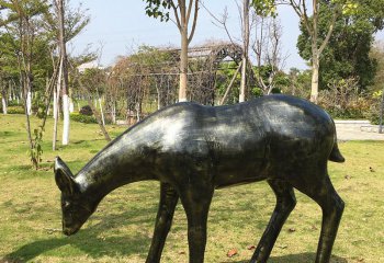 鹿雕塑-公園玻璃鋼仿銅戶外大型動(dòng)物景觀鹿雕塑