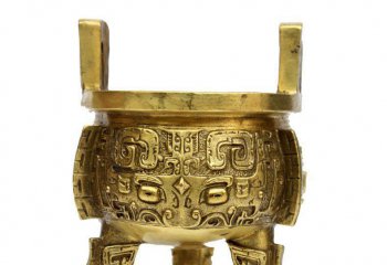 鼎雕塑-不銹鋼噴金烤漆鎏金創(chuàng)意寺廟鼎雕塑