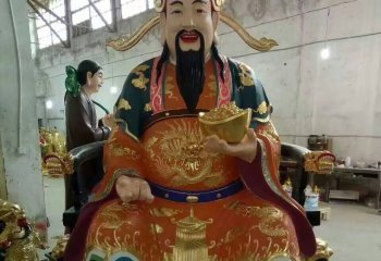 財神雕塑-招財進(jìn)寶財神銅雕寺廟供奉財神雕塑