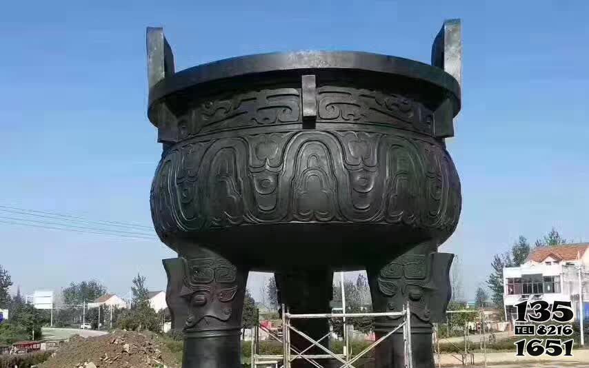 鼎雕塑-古代文物青銅器寺廟庭院大型鼎雕塑高清圖片