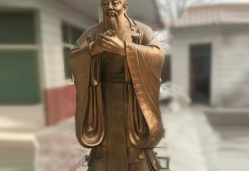 孔子雕塑-學(xué)院擺放玻璃鋼教育家孔子歷史名人雕塑