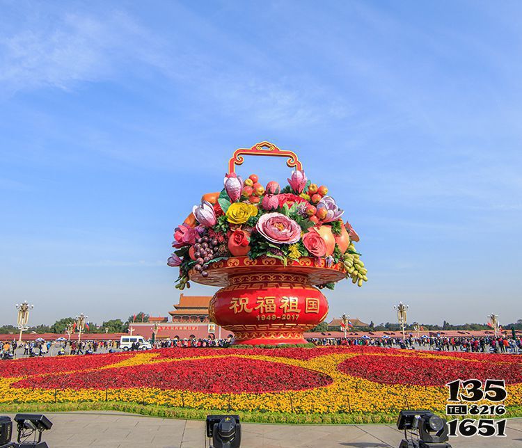 花籃雕塑-廣場(chǎng)玻璃鋼定制戶(hù)外花籃雕塑高清圖片