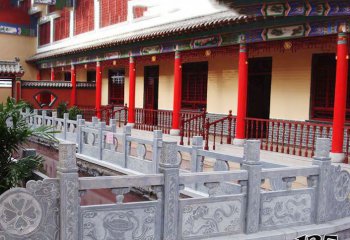 欄桿欄板雕塑-景區寺院陽臺大理石欄桿扶手雕塑