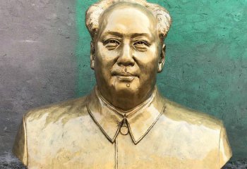 毛澤東雕塑-偉大領(lǐng)袖毛主席黃銅胸像毛澤東雕塑