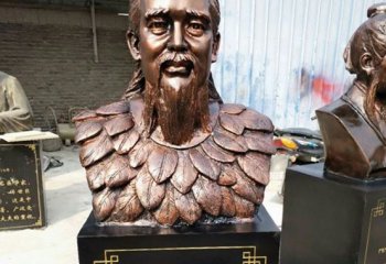 玻璃鋼仿銅伏羲頭像-玻璃鋼仿銅伏羲胸像古代人物雕塑