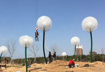 不銹鋼大型蒲公英雕塑-不銹鋼公園大型蒲公英