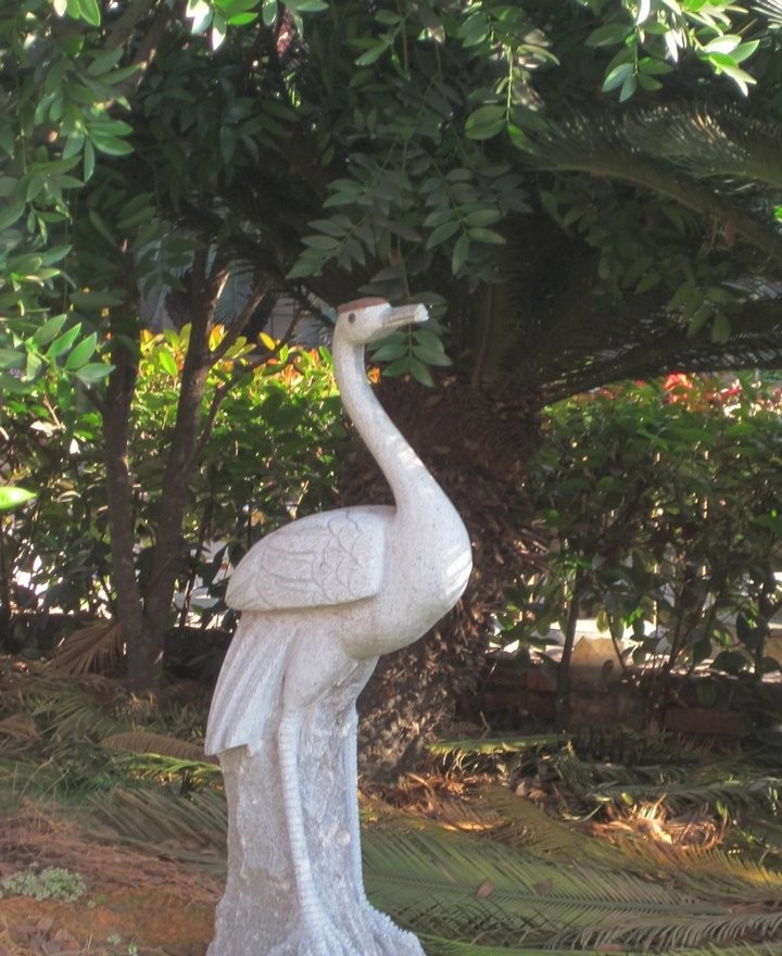 公園石雕丹頂鶴-公園小區丹頂鶴石雕