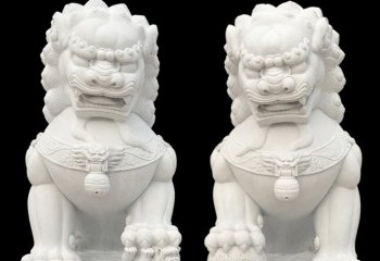 漢白玉門口用石雕獅子-漢白玉門口獅子