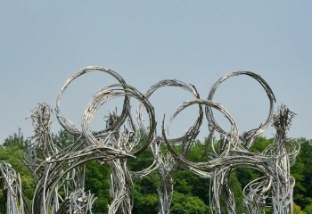 公園不銹鋼抽象人物五環雕塑-公園不銹鋼抽象五環雕塑 不銹鋼抽象人物五環雕塑